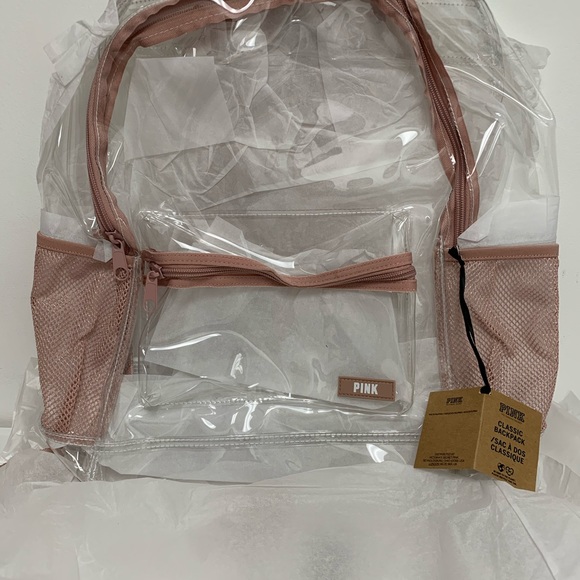 PINK Victoria's Secret Bags Victorias Secret Pink Clear Campus Backpack Poshmark